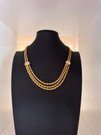 Mid-Century Revival Triple-Strand Gold Rope Necklace