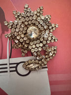 Vintage Rhinestone Floral Statement Brooch