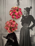 Vintage Gold-Plated Pink Enamel Floral Stud Earrings