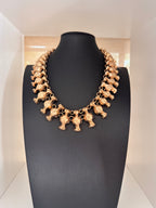 Vintage Gold-Tone Wrapped Candy Charm Statement Necklace