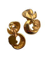 Vintage Neo-Classical Gold-Plated Cameo Door Knocker Earrings