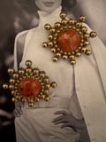 Vintage Oversized Sunburst Resin Earring