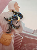 Vintage Enamel Bird Motif Brooch