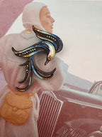 Vintage Enamel Bird Motif Brooch