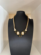 Vintage Monet Signed Art Deco Style Statement Necklace