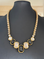 Vintage Monet Signed Art Deco Style Statement Necklace