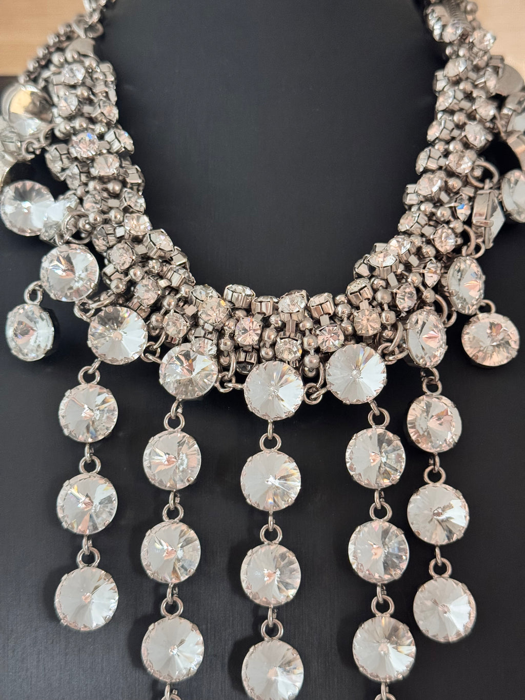 BluMarine Crystal Fringe Statement Necklace