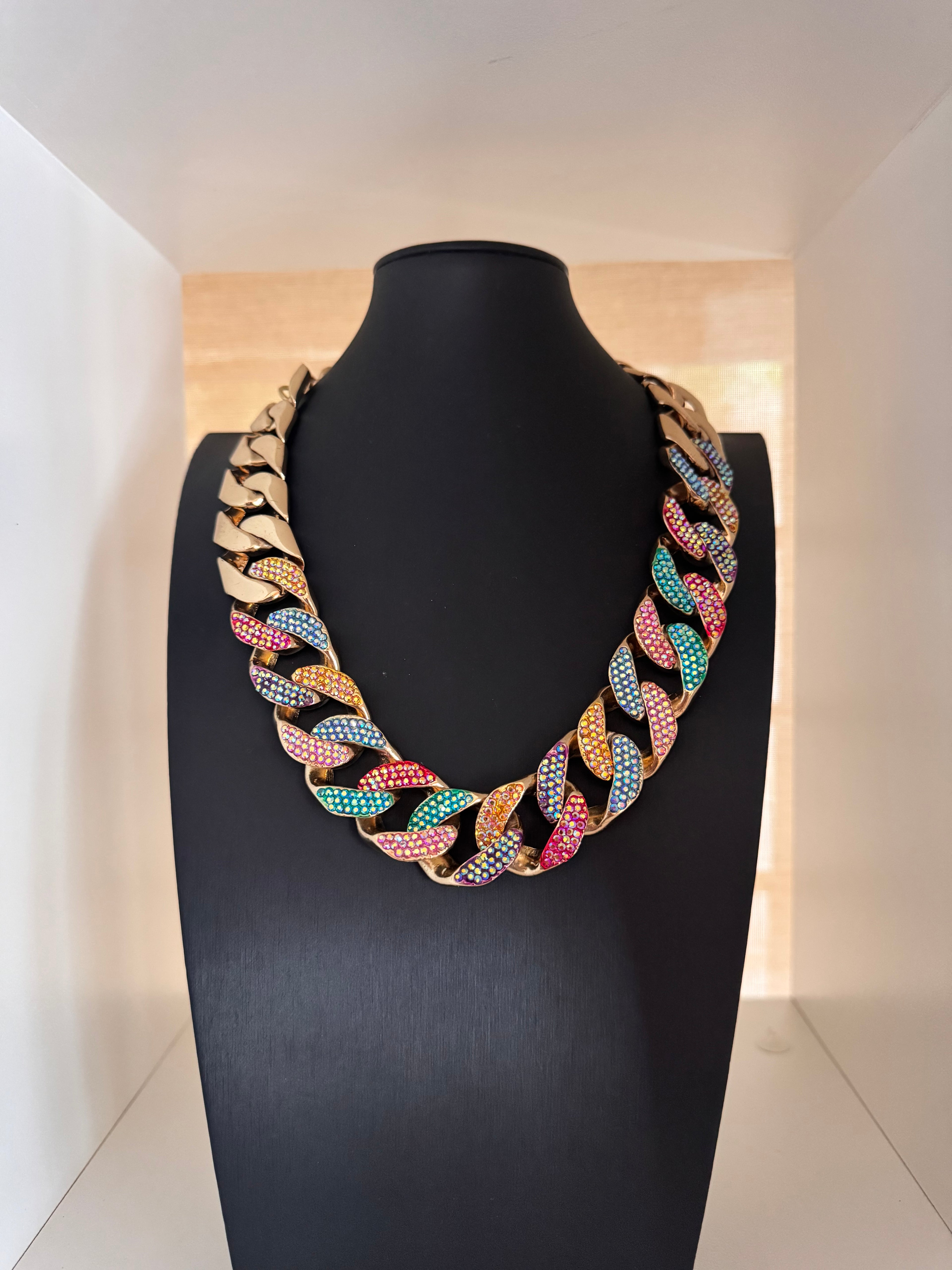 Vintage Butler & Wilson Multicolor Crystal Statement Necklace