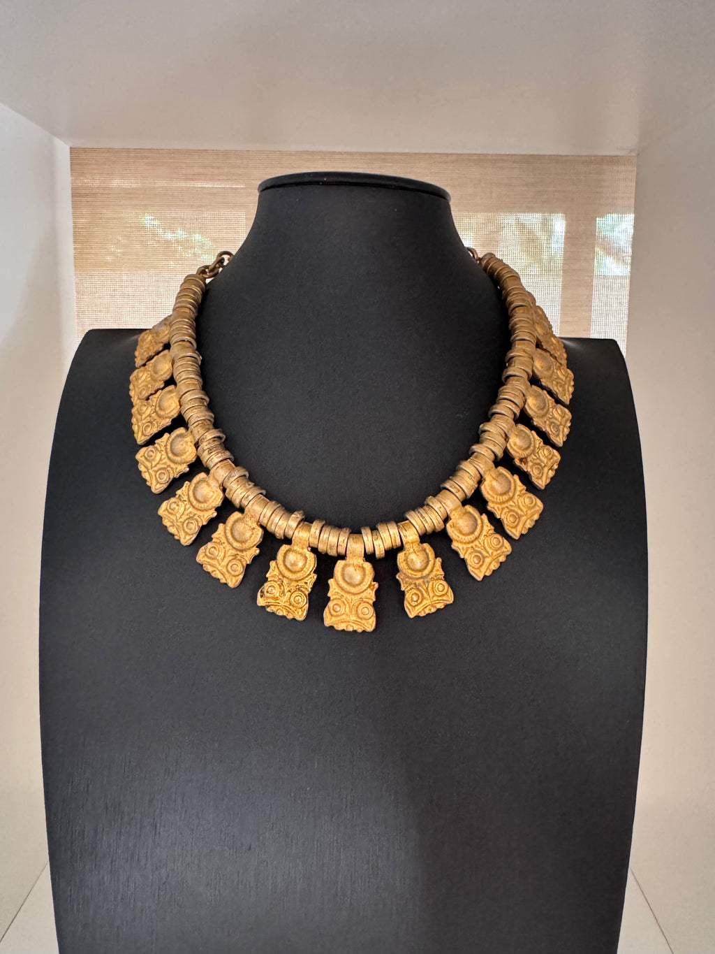 Ancient Pre-Columbian Style Figural Fringe Necklace
