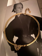 Vintage Christian Dior Choker Necklace with Rhinestone Center