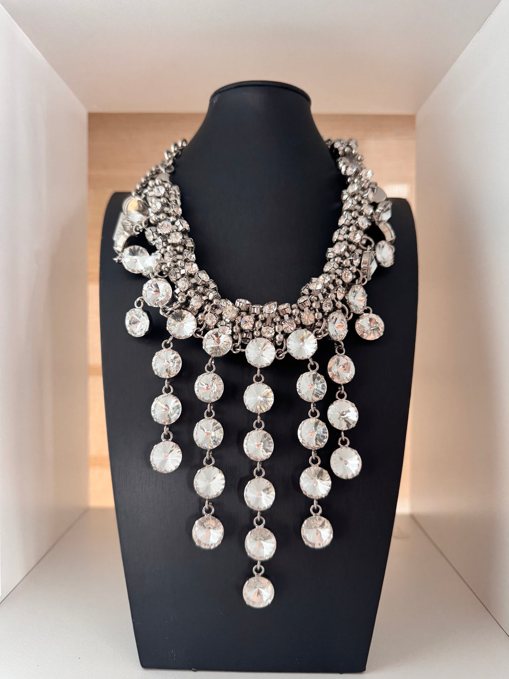 BluMarine Crystal Fringe Statement Necklace