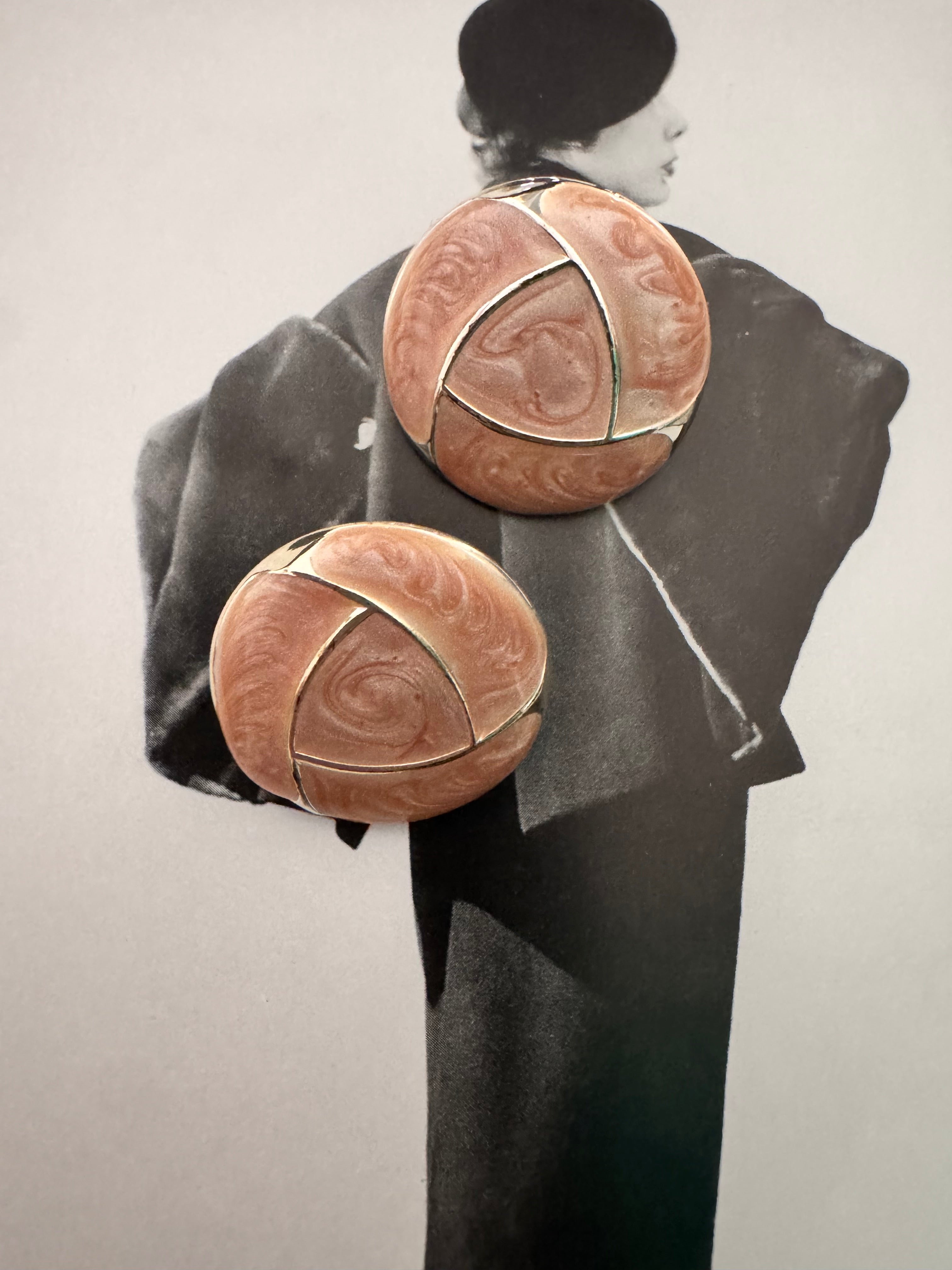Vintage Retro Marbled Resin Clip-On Earrings