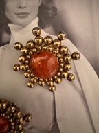 Vintage Oversized Sunburst Resin Earring
