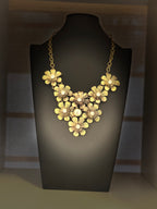 Vintage Floral Statement Gold Plated Necklace