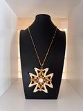 Vintage Maltese Cross Pendant Necklace