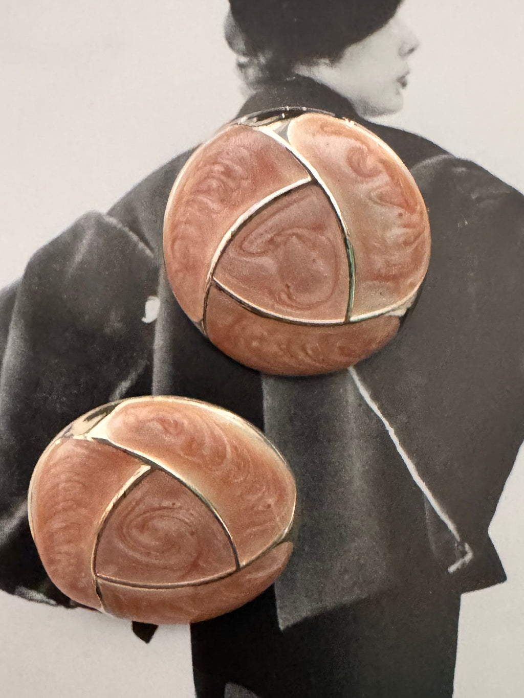 Vintage Retro Marbled Resin Clip-On Earrings