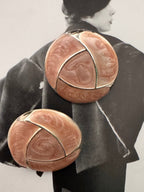 Vintage Retro Marbled Resin Clip-On Earrings