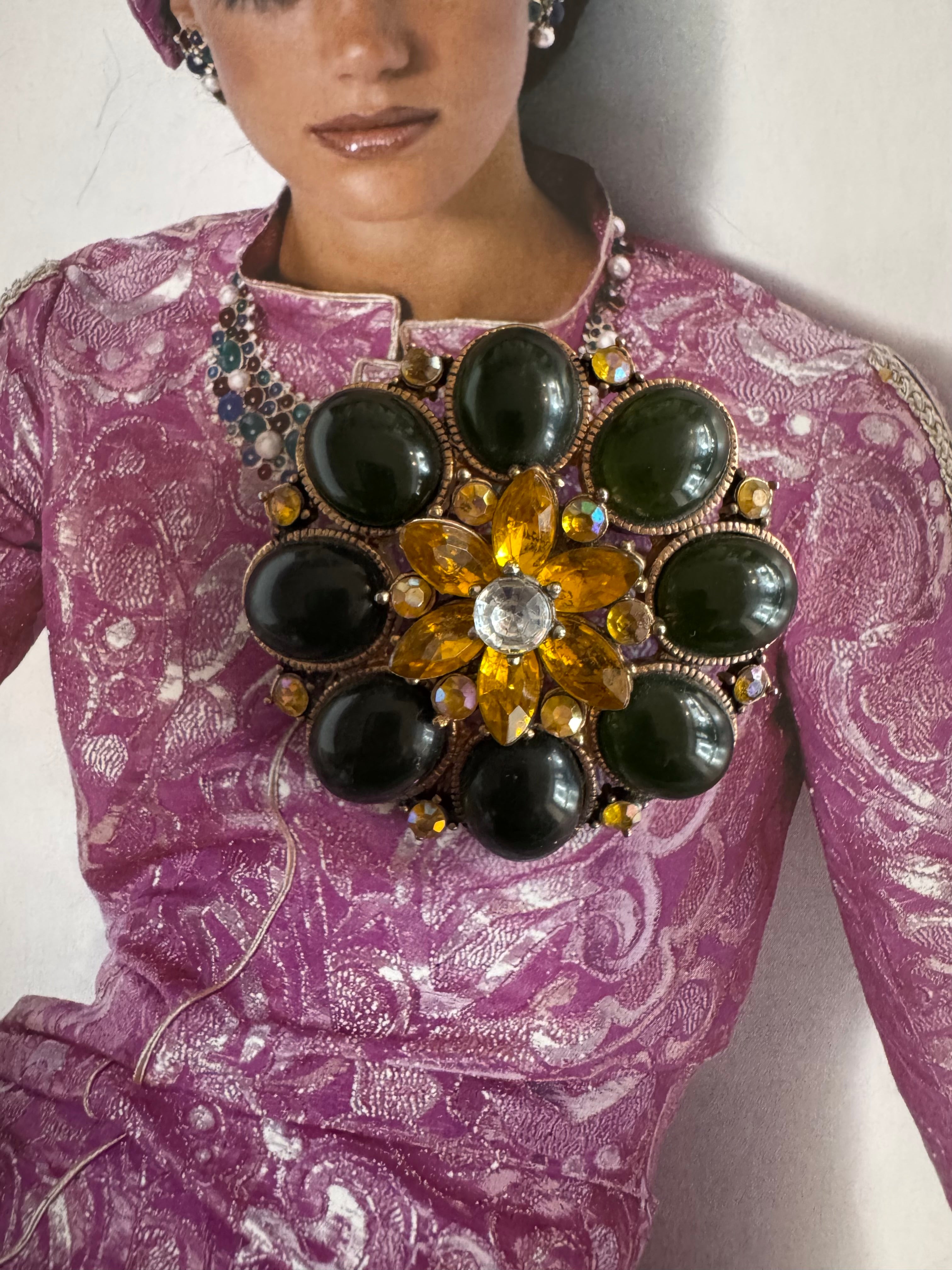 Vintage Hollywood Regency Floral Cluster Brooch