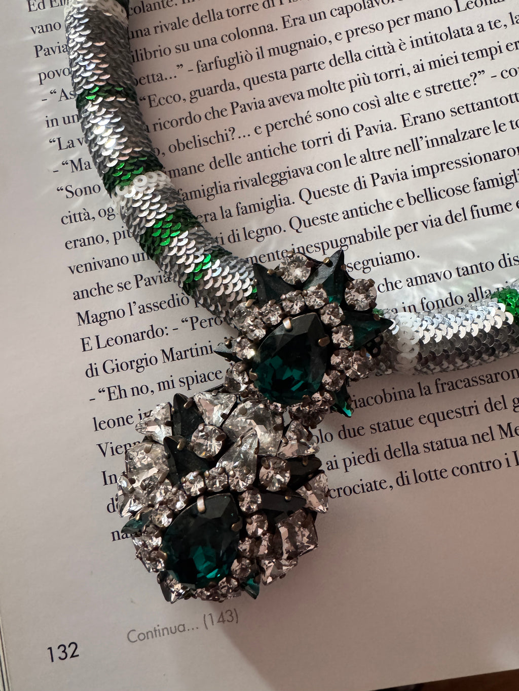 Shourouk Paris Crystal and Sequin Statement Necklace