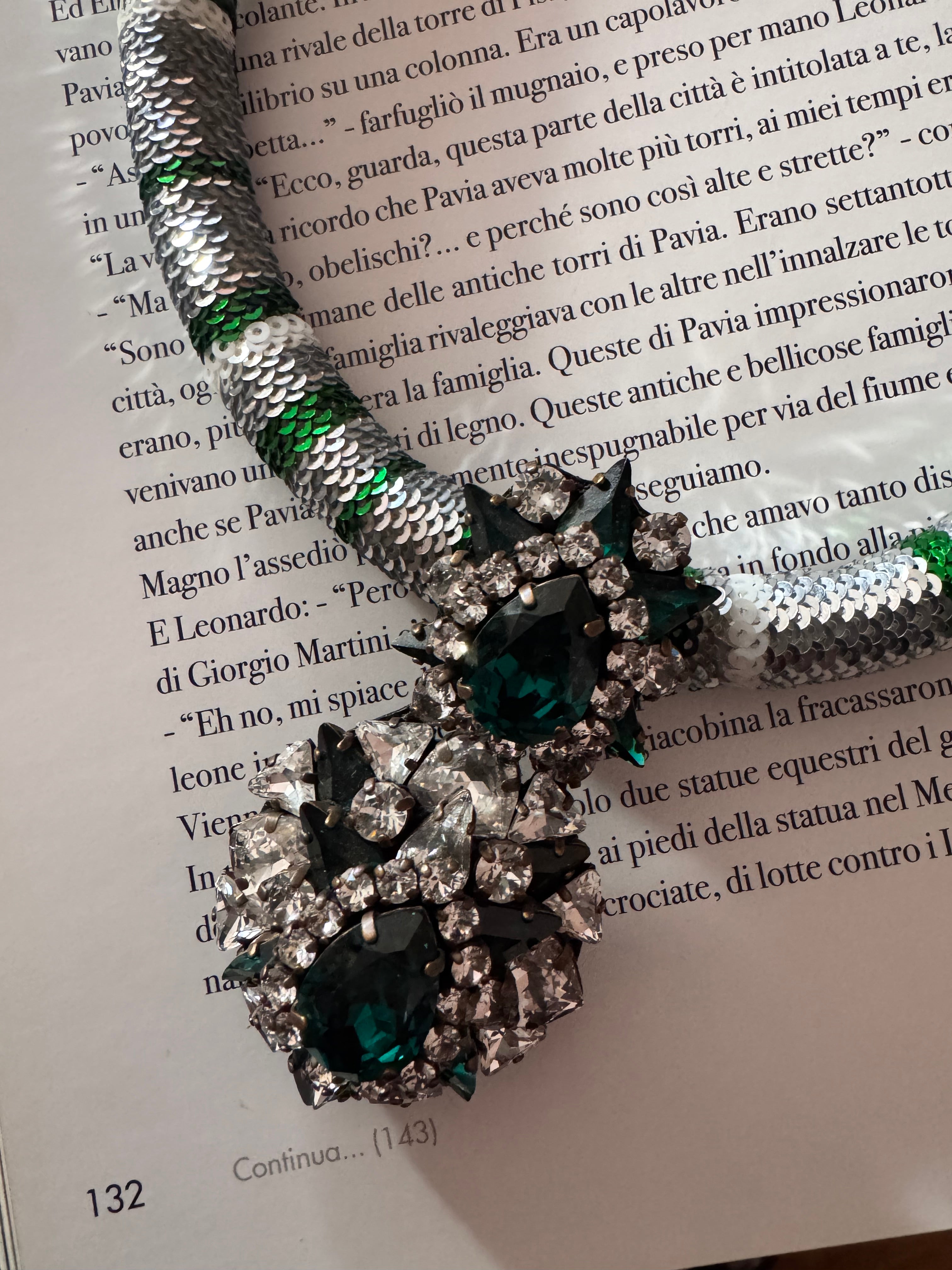 Shourouk Paris Crystal and Sequin Statement Necklace