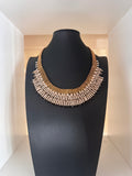 Vintage Egyptian-Revival Crystal Fringe Collar Necklace