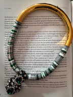 Shourouk Paris Crystal and Sequin Statement Necklace