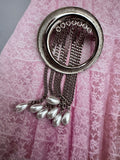 Vintage Modernist Pearl Tassel Circle Brooch