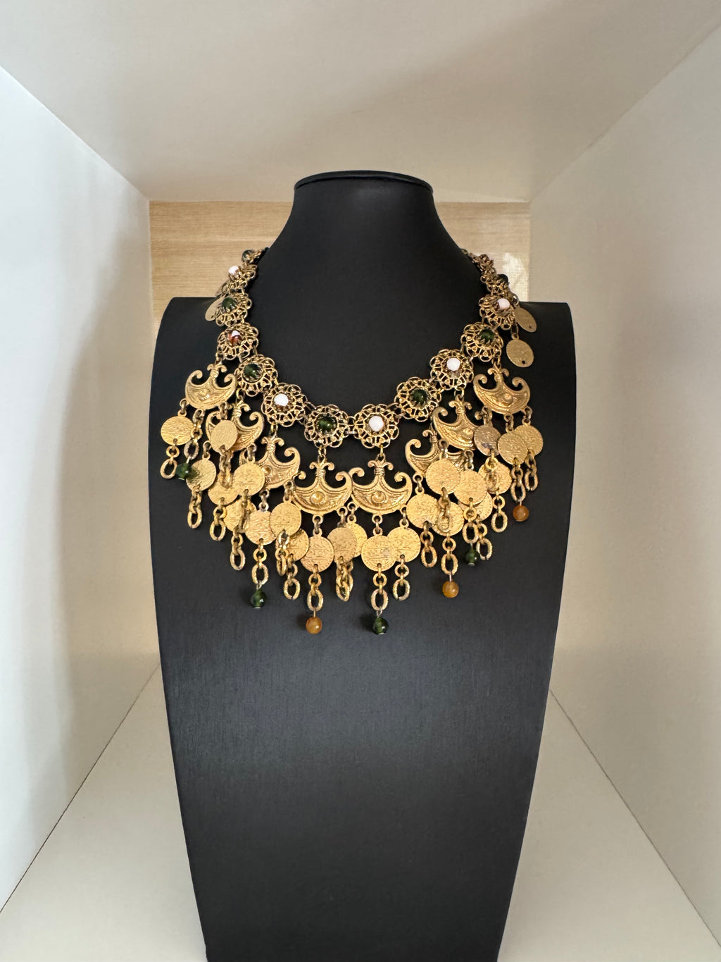 Levantine Coin Bib Necklace 1950s