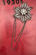 Vintage Filigree Floral Tassel Brooch