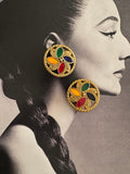 Vintage Byzantine Revival Multicolor Earrings