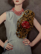 Czech Art Nouveau Revival Floral Brooch