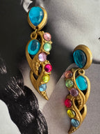 Vintage Colorful Cabochon Drop Earrings