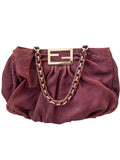 Fendi Purple Textured Leather Large Mia Hobo