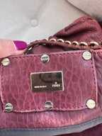 Fendi Purple Textured Leather Large Mia Hobo