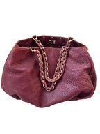 Fendi Purple Textured Leather Large Mia Hobo