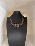 Vintage Floral Rhinestone Romantic Garden Statement Necklace