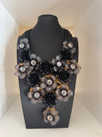 Vintage Floral Resin Statement Necklace
