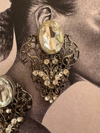 Vintage Victorian Revival Filigree Statement Earrings