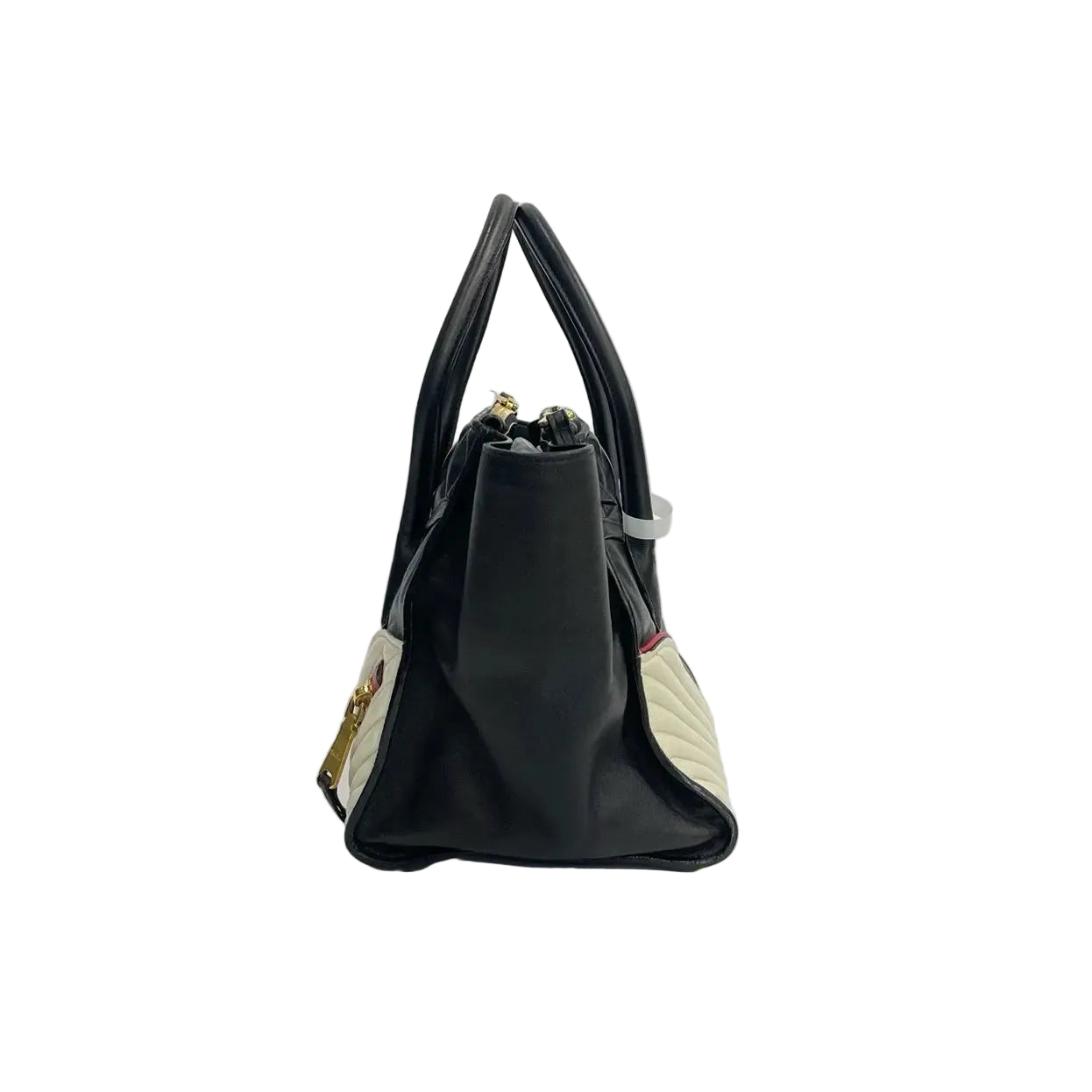 Miu Miu Bicolor Matelassé Leather Madras Satchel