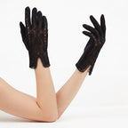 Vintage 1960s Black Lace Evening Gloves